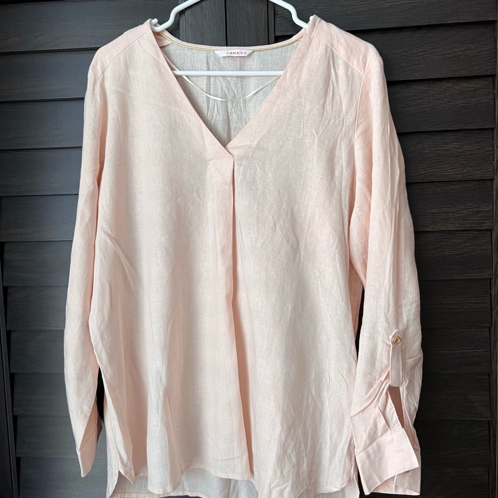 Pink Linen Blouse